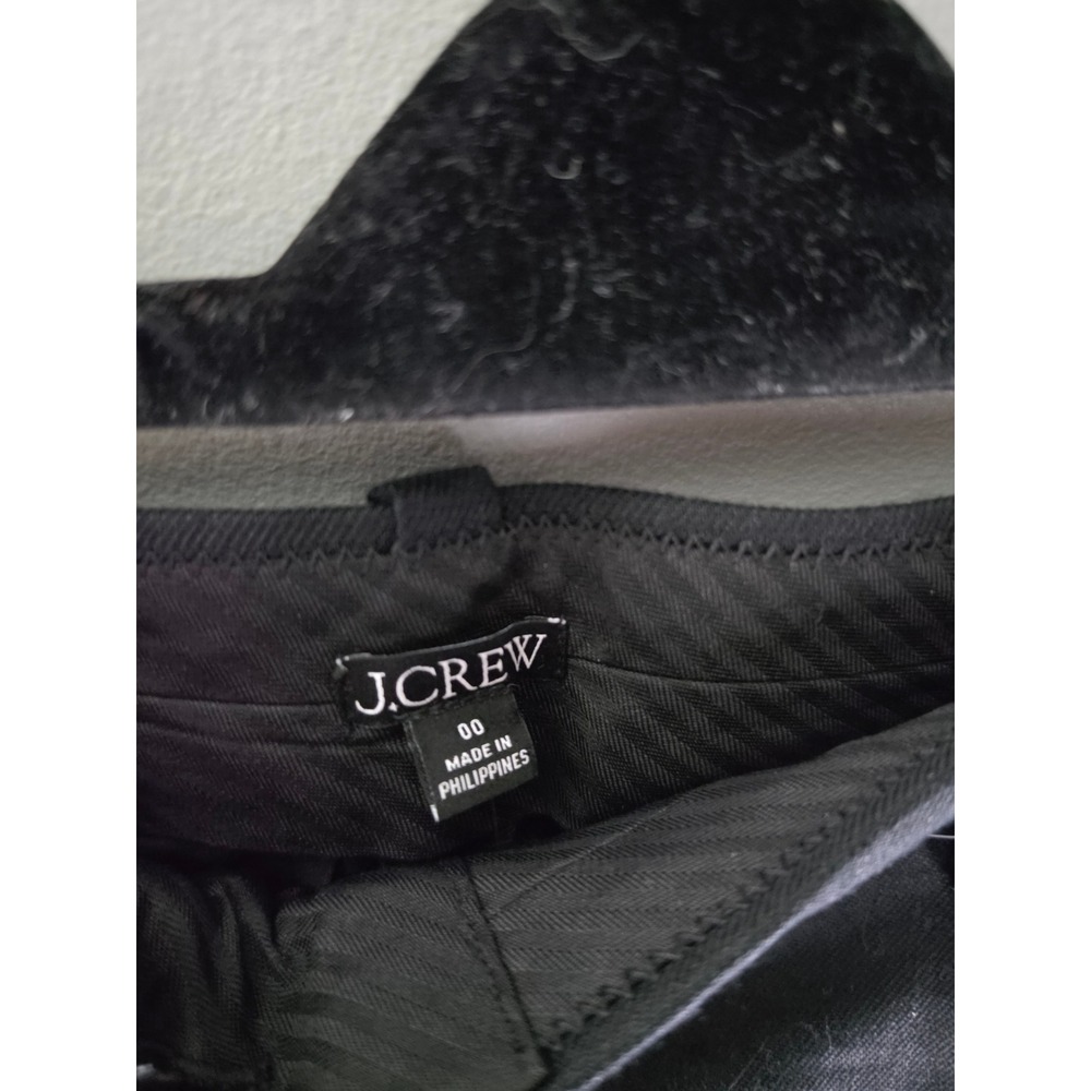 J.Crew Womens Black Linen Blend Wide Leg Trousers High Rise Dress Pants Size 00 - Picture 3 of 4